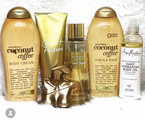 🥥 Coconut Coffee Perfume, Coconut Perfume Aesthetic, Coffee Scented Perfume, Coconut Sent, Coconut Scent Combo, Coconut Vanilla Perfume, Lotion Combos, Coconut Body Care, Smell Like Coconut