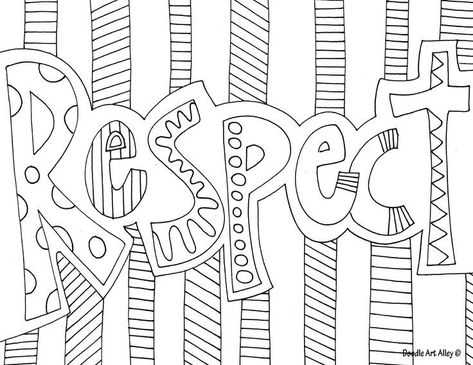 Printable Doodle Art Coloring Pages Respect Quote Coloring Pages, Fast Finishers, Writing Utensils, Color Quotes, Free Printable Coloring, Positive Messages, Free Printable Coloring Pages, Coloring Book Pages, Coloring Pictures