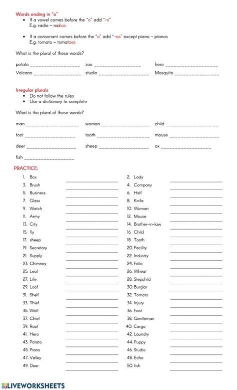 Plural Of Nouns Worksheets, Plural Nouns Exercises, English Phonetic Alphabet, Plural Of Nouns, Nouns For Kids, Nouns Exercises, Plurals Worksheets, Plural Nouns Worksheet, Singular Plural