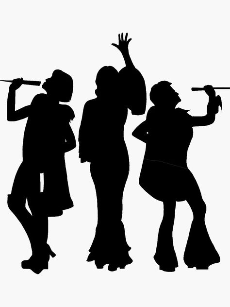 Mamma Mia Silhouette, Abba Silhouette, Dancing Queen Drawing, Mama Mia Drawing, Abba Drawing, Mamma Mia Drawing, Dancing Queen Tattoo, Mama Mia Tattoo, Mamma Mia Art