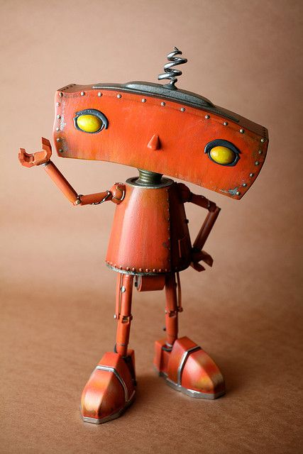 Robot Bad Robot, 3d Karakter, Robot Sculpture, Diy Lampe, Arte Robot, Found Object Art, Sculpture Metal, Junk Art, Toy Art