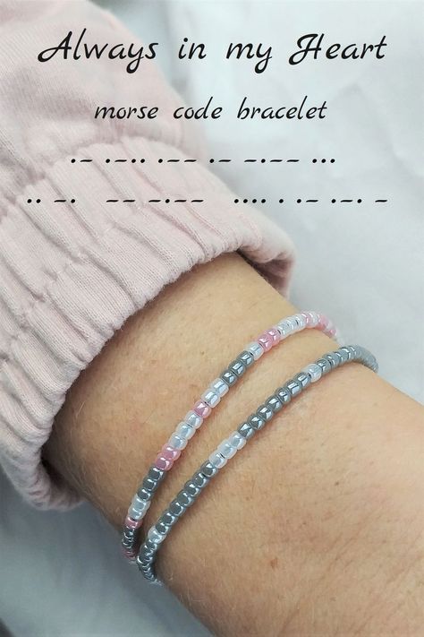 Memorial Bracelet Ideas, Brother Bracelet, Loss Of Brother, Big/little Baskets, Loss Of Dad, Always In My Heart, Memorial Bracelet, Making Bracelets, Morse Code Bracelet