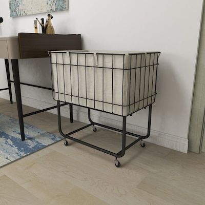 Grayson Lane Multi Colored Contemporary Metal Storage Cart 26 x 24 in the Laundry Hampers & Baskets department at Lowes.com Metal Laundry Basket, Laundry Basket On Wheels, Rolling Laundry Basket, Laundry Cart, Cart With Wheels, Wire Basket Storage, Basket Storage, Storage Cart, Wire Basket