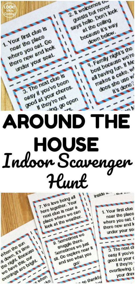 Nature Scavenger Hunt Printable, Indoor Scavenger Hunt, Scavenger Hunt Riddles, Treasure Hunt For Kids, Scavenger Hunt Birthday, Treasure Hunt Clues, Scavenger Hunt Clues, Christmas Scavenger Hunt, Indoor Family