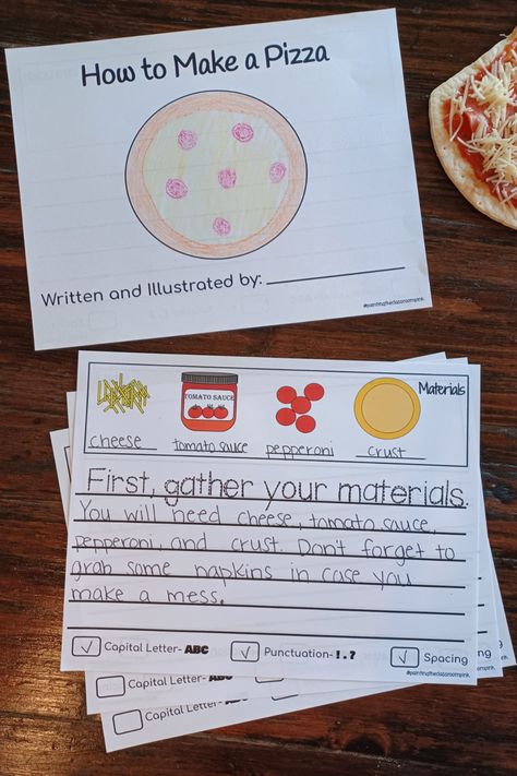 Check out my blog post on engaging and fun ideas to make procedural-how to writing exciting for students! Great resources for kinder, 1st grade, and 2nd grade. The kids will have so much fun with the How to Make Pizza activity! Pizza Writing Activity, Pizza Sequencing Activity, How To Make A Pbj Sandwich Writing, Recipe Writing For Kids, Pete The Cat And The Perfect Pizza Party Activities, Pizza Activities, Pizza Project, Articles For Kids, Pizza Craft