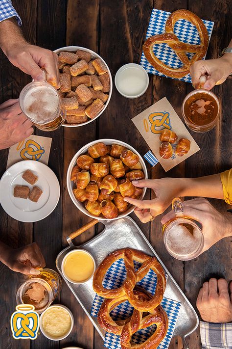 Pretzel Board, Hosting Themes, Auntie Annes Pretzels, Auntie Anne, German Festival, Auntie Annes, Beer Photography, Airport Aesthetic, Mini Pretzels