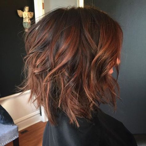 Brown Shaggy Bob, Thick Wavy Haircuts, Hairstyles For Thick Wavy Hair, Textured Haircut, Thick Wavy Hair, Shaggy Bob, Bob Hairstyles For Thick, Cinnamon Brown, Wavy Haircuts