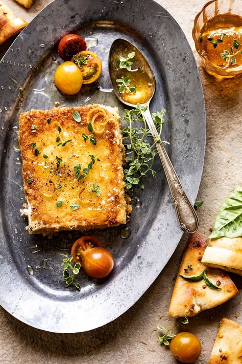 Pan-Fried Feta with Peppered Honey | halfbakedharvest.com #appetizers #easyrecipes #summerrecipes Fried Feta, Cooking Desserts, Half Baked Harvest, Cooking Pan, Lunch Snacks, Holiday Cooking, Tasty Recipes, Greek Recipes, Clean Eating Snacks