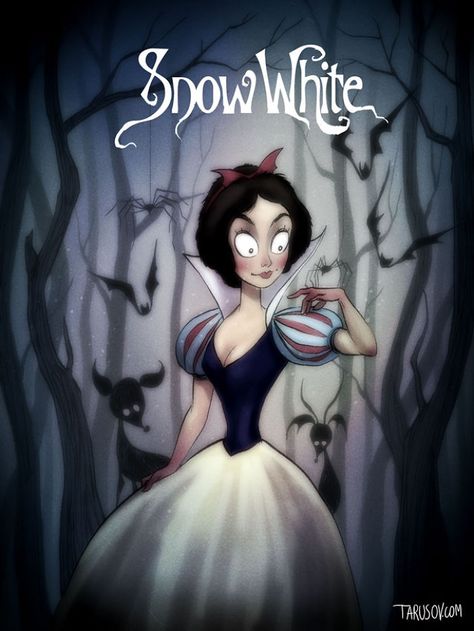 Snow White, Directed By Tim Burton Disney Characters Reimagined, Tim Burton Personajes, Tim Burton Disney, Tim Burton Drawings, Tim Burton Art Style, Disney Poster, Tim Burton Characters, Tim Burton Style, Classic Disney Movies