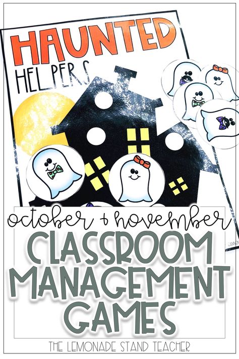 These classroom management games are a fun way to get students learning and loving it this fall! These activities are sure to inspire some great ideas for keeping kids on task and working hard. Click the pin to see the games included! Fall Classroom Management, October Classroom Management, Halloween Behavior Management, Holiday Classroom Management, Class Incentives, November Classroom, Classroom Incentives, October Classroom, Classroom Routines And Procedures