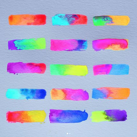 Niki Pilkington, Visual Stimming, Neon Watercolor, Homemade Bookmarks, Paint Mixing, Illustration Sketchbook, Neon Painting, 5 Min Crafts, Watercolour Ink