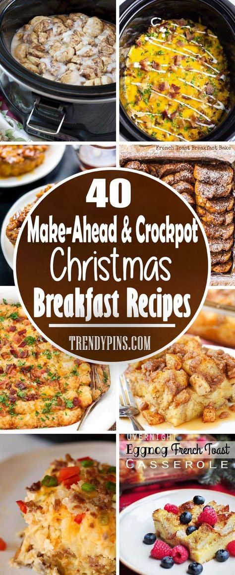 20 Make Ahead And Crockpot Christmas Breakfast Recipes #Christmas #breakfast #food #trendypins Crockpot Christmas Breakfast Casserole, Easy Brunch Ideas Make Ahead Slow Cooker, Thanksgiving Crockpot Breakfast Ideas, Christmas Casseroles Breakfast, Christmas Morning Slow Cooker Breakfast, Breakfast Casserole Slow Cooker Recipes, Easy Christmas Breakfast Casserole Recipes, Quick And Easy Breakfast Casserole Simple Christmas Morning, Christmas Recipes Crockpot