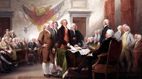 The Founding Fathers signed the Declaration of Independence on July 4, 1776, proclaiming their freedom from Great Britain. We celebrate that day with fireworks and BBQs, but there's a deeper history to the men and women who crafted our nation's first beginnings. We talk with historians about the stories behind our country's independence. The Declaration Of Independence, History Painting, In Memoriam, Declaration Of Independence, Founding Fathers, Art Vintage, American History, Art Reproductions, Classic Art