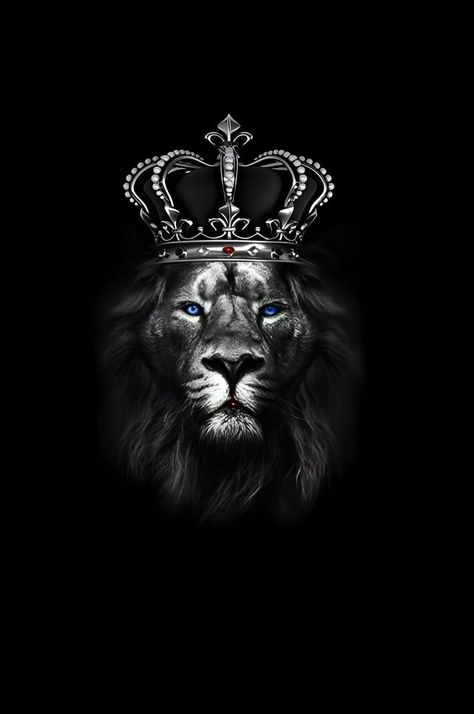 A Lion, Lion King, Black Background, Lion, Crown, T Shirt, Black