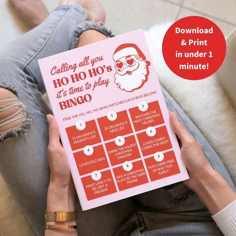 Calling all you HO HO HO'S, it's time for a game of girls night in Christmas Bingo! 🎄🍸🎅 Are you planning your Friendsmas party girls night? Spice up the night with our editable and printable Christmas Bingo game cards! 🌶 Printable games are a quick and affordable way to bring extra cheer to your Christmas party event. Gather the girls, santas favourite Ho's are about to have a girls night in Christmas party to remember! 🎄 Link in bio to get yours! 🎄 #santasfavoriteho #bingo #bingogames ... Girls Night In Christmas, Christmas Girls Night Ideas, Christmas Party Event, Friendsmas Party, Girls Night Games, Christmas Bingo Game, Party Girls Night, Santas Favorite Ho, Bingo Template