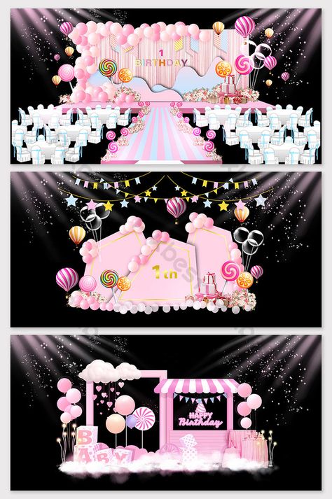 Pink balloon baby birthday party stage#pikbest#Decors & 3D Models#Wedding Decor#Theme Pink Baby Birthday Party, Decor Ultah, Princess Wedding Theme, Baby Birthday Themes, Wedding Stage Design, Pink Birthday Party, Rainbow Balloons, Event Backdrop, Princess Baby