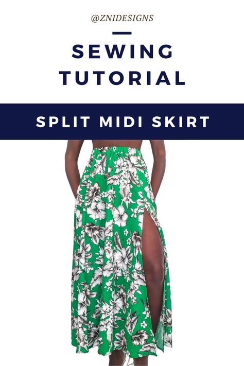 Split Thigh Skirt Sewing Pattern, Split Skirt Sewing, Long Flowy Skirt Sewing Pattern, Diy Midi Skirt Pattern, Split Skirt Pattern Sewing, A Line Maxi Skirt Pattern, Free Maxi Skirt Pattern, Simple Long Skirt Pattern, Easy Skirt Pattern For Women