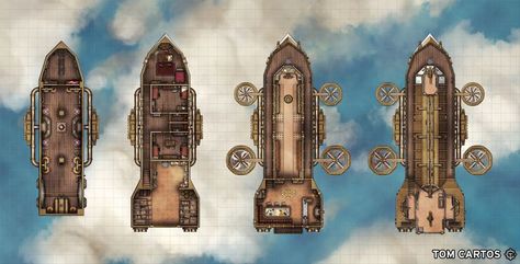 Click the link to download & find out more. #tomcartos #battlemap #map #ttrpg #dnd #rpg #pathfinder #dungeons #dragons #fantasy #5e #d&d #free #dwarf #dwarven #city #steampunk #eberron #cogs #gears #clockwork #airship #ship Airship Battlemap, Dwarven City, Steampunk Ship, Airship Art, Steampunk City, Steampunk Airship, Ship Map, Dnd World Map, Tabletop Rpg Maps