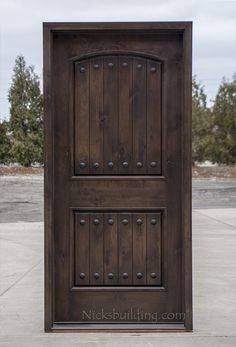 Single Exterior Door, Single Exterior Doors, Rustic Exterior Doors, Alder Doors, Knotty Alder Doors, Front Door Ideas, Rustic Wood Doors, Porte In Ferro, Rustic Front Door