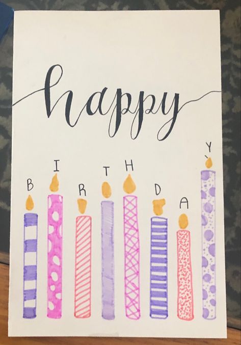 Birthday Card For Best Friend Handmade, Happy Birthday Easy Drawings, Easy Birthday Card Ideas For Best Friend, Birthays Card Ideas, Things To Draw In A Birthday Card, Easy Bday Card Ideas, Birthays Card Diy, Drawing Ideas For Birthday Cards, Homemade Birthday Card For Best Friend