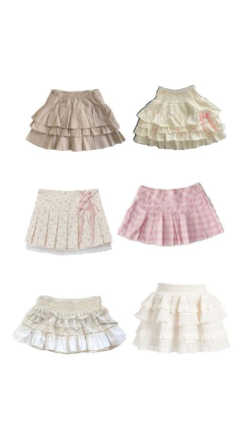 coquette skirt Pollera Aesthetic, Coquette Bottoms, Shoujo Clothes, Coquette Skirts, Skirts Coquette, Fairy Costume Aesthetic, Coquette Skirt, Clothing Coquette, Coquette Clothes