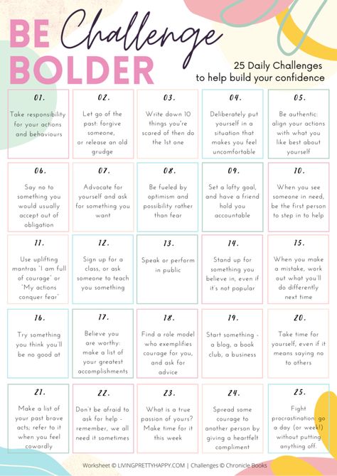 Ways to Be Bolder (& Helpful Lessons Learnt) - Living.Pretty.Happy How To Be Bold And Confident, Confident Tips, 30 Day Challange, Goals 2025, Boujee Apartment, 2024 Bujo, Self Esteem Activities, Use Your Voice, Monthly Challenges