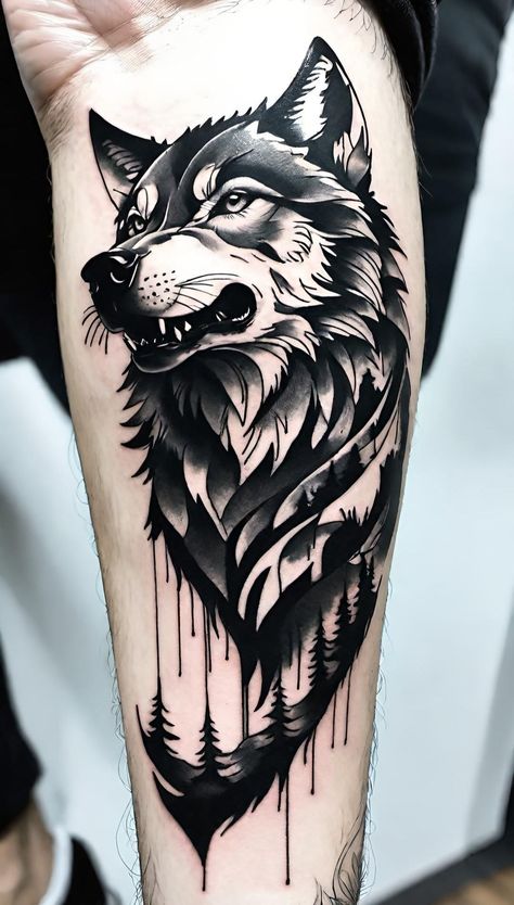 Wolf Face Tattoo, Wolf And Moon Tattoo, Native American Spirit, Native American Tattoo Designs, Geometric Wolf Tattoo, Cute Tattoo Ideas, 30 Tattoo, Hand Tattoo Designs, Pagan Tattoo