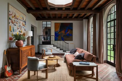 Home Tour: A 1930s historic home in Seattle gets a modern makeover Haris Kenjar, Terracotta Floor Tiles, Modern Floor Plans, Terracotta Floor, Seattle Homes, Steel Windows, Spanish Style Home, Spanish Style Homes, Residential Interior Design