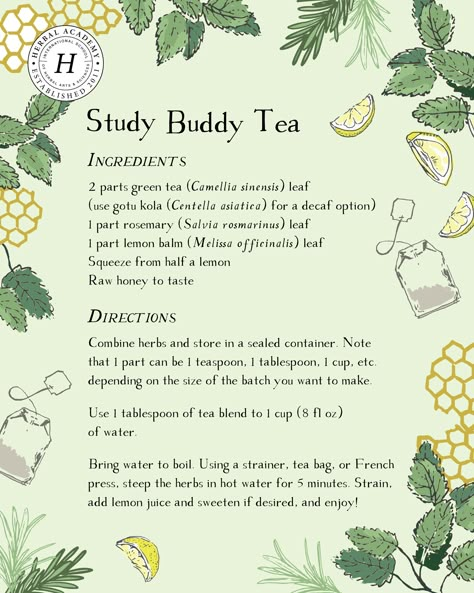 Herbal Academy Recipes, Homemade Tea Blends Recipes, Thyme Tea Recipe, Diy Herbal Tea Blends, Homemade Tea Blends, Herbalist Recipes, Tea Recipes Loose Leaf, Healing Tea Recipes, Herbal Tea Recipes Homemade