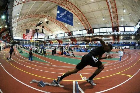 The Armory in New York City where the New Balance Indoor Nationals are held each year. Track And Field, Mood Boards, New Balance, Basketball Court, York City, New York City, High School, Track, New York