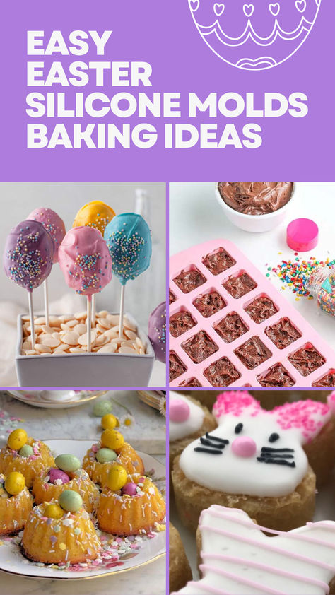 Easy Easter Inspired Baking Ideas Using Silicone Molds Recipes Using Silicone Molds, Cake Pops Brownie, Silicone Molds Recipes, Simple Baking Recipes, Gingerbread Fudge, Creative Treats, Easter Cake Pops, Simple Baking, Silicone Molds Baking