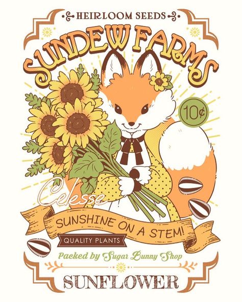 ✿ Celesse ✿ (@littlecelesse) • Instagram photos and videos Cozy Design Graphic, Cottagecore Graphic Design, Infographic Aesthetic, Cottage Core Art, Fox Artwork, Japanese Poster Design, Draw Cute, Sunflower Art, Vintage Logo Design