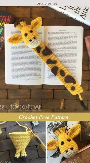 Giraffe Bookmark Amigurumi Crochet Free Pattern #freecrochetpatterns #bookmarks #amigurumi Giraffe Bookmark, Crochet Bookmarks Free Patterns, Amigurumi Crochet Free Pattern, Marque-pages Au Crochet, Kat Haken, Crochet Giraffe Pattern, Bookmark Pattern, Penanda Buku, Crochet Bookmark Pattern