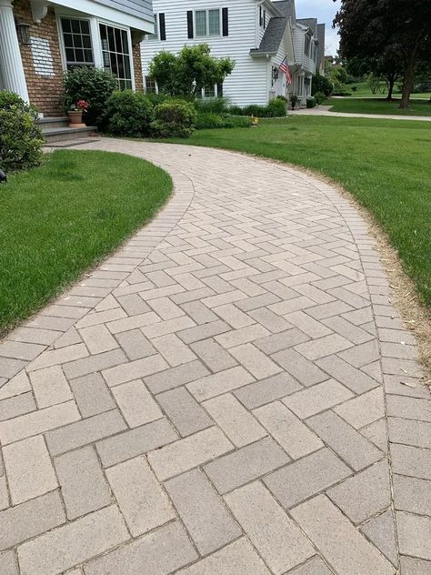 Landmark Gray Pavers | Brick Photo Gallery Grey Pavers, Brick Companies, Brick Projects, Brick Walkway, Paver Walkway, Grey Brick, Porch Flooring, Brick Pavers, Brick Patios