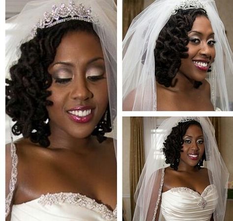 Curly Loc Bride Bride Locs, Loc Wedding Hairstyles, Bridal Locs, Dreadlock Wedding, Wedding Locs, Dreadlock Wedding Hairstyles, Locks Hairstyles, Nubian Locs, Dreadlocks Styles