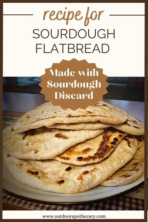 sourdough flatbread pinterest pin Sourdough Discard Flatbread, Discard Flatbread, Outdoor Apothecary, Sourdough Flatbread, Sourdough Pizza Dough Recipe, Flatbread Sandwiches, Sourdough Pizza Dough, Simple Sourdough, Easy Flatbread