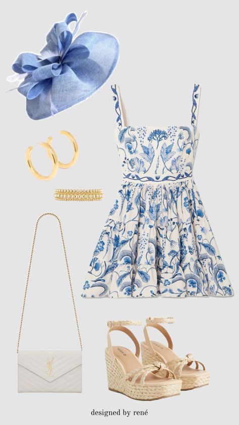 #derby #kentucky #kentuckyderby #outfit #outfitinspo #preppy Blue Derby Dress Outfit, Bourbon Tour Outfit, Derby Outfits For Women, Kentucky Derby Outfit, Ky Derby, Horse Races, Derby Outfits, Derby Dress, Kentucky Derby Party