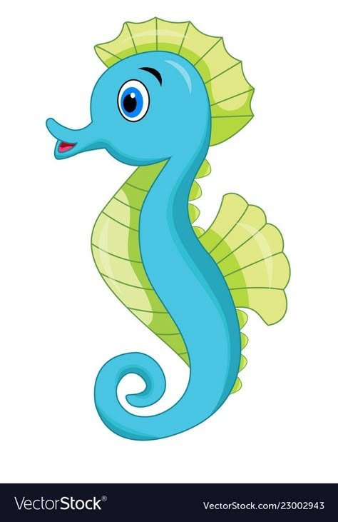 Sea Horse Cartoon, Seahorse Images, Sea Animal Cartoon, Cartoon Seahorse, Seahorse Cartoon, Seahorse Drawing, Cute Seahorse, Tre Kunst, Cartoon Sea Animals