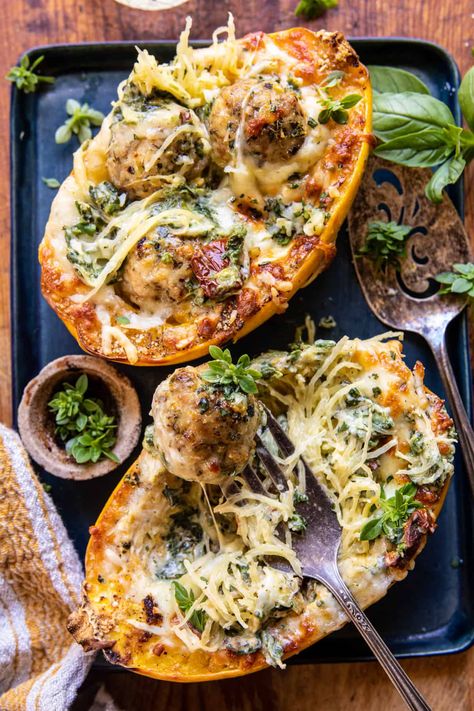 Healthy Dinner Whole 30, All Natural Dinner Recipes, Wife Meals, Recipes With Carrots Dinner, Fall Dinner Ideas Keto, Apple Somas, Meals With Spaghetti Squash, Whole Ingredient Recipes, Half Baked Harvest Spaghetti Squash