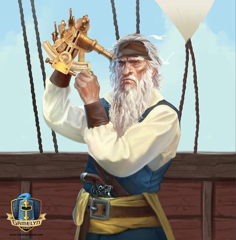 Pirate Navigator, Navigator Of The Seas, T Shirt 3d, Fantasy Worlds, Image Painting, Dungeons And Dragons Characters, Art Fantasy, Major Arcana, Artist Websites