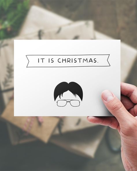 Christmas The Office, Hand Drawn Christmas Cards, The Office Christmas, The Office Dwight, Fun Christmas Cards, Christmas Material, Funny Holiday, Funny Christmas Cards, Office Christmas