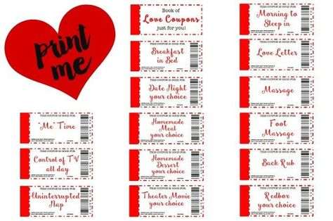 Free printable love coupons are the perfect DIY gift. Great for your husband or boyfriend on Valentine's Day, Anniversary, Birthday, or just because. Click... Free Love Coupons For Him, Love Tickets For Boyfriend Free Printable, Diy Tickets For Boyfriend Love Coupons, Tickets For Boyfriend Love Coupons, Love Coupons For Him, Valentine’s Day Coupon Book, Coupons For Boyfriend, Diy Gifts For Girlfriend, Thoughtful Gifts For Him