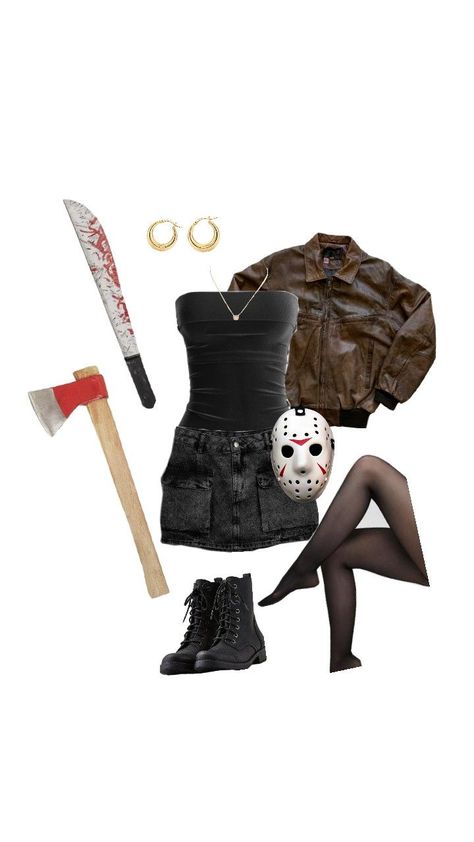 Jason Halloween Costume, Black Halloween Costumes, Horror Halloween Costumes, Movie Halloween Costumes, Costume Ideas Women, Classy Halloween Costumes, Costume Ideas For Couples, Matching Halloween Costumes, Halloween Costume Ideas For Women