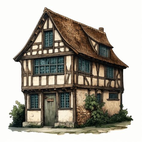 Tudor Style Tiny House, Old Tudor House, Witch Village, Tudor Village, Isometric House, Tiny Glade, Tudor Style House, Tudor Homes, Beam House