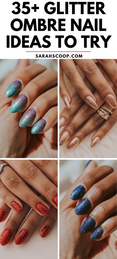 Sparkle and fade with these stunning and creative glitter ombre nail designs that are perfect for any occasion. #GlitterOmbreNails #NailArt #FashionTrends. Christmas Nails Ombre Glitter, Nails Sparkle Ombre, Ombré Sparkle Nails, Ombre Sparkle Nails, Sparkle Ombre Nails, Sparkly Ombre Nails, Sparkle Ombre, Glitter Ombre Nails, Black To Silver Ombre