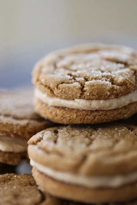 Snickerdoodle Cookies Easy, Soft Ginger Cookies, Chewy Ginger Cookies, Cookies Gluten Free, Snickerdoodle Recipe, Cream Cookies, Crunchy Cookies, Ginger Cookies, Sandwich Cookies