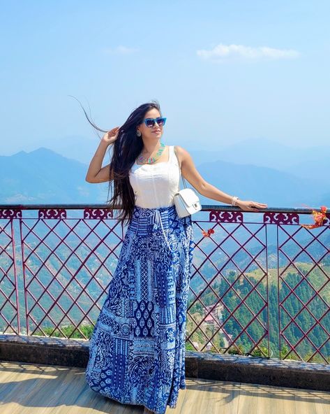 Escaping reality one mountain at a time 🌄 . . Location - Dhanaulti @greenforestresorts Sunglasses - @4flaunt_ 💙 Let me know what kind of a person are you? ⬇️ [ mountains, hills, travel, trip, travel blogger, dhanaulti, mussoorie, hill stations, beautiful captures, travel moments, places to visit ] Kashmir Trip, Escaping Reality, Mussoorie, Travel Moments, Travel Pictures Poses, Ooty, Pictures Poses, Hill Station, Travel Trip