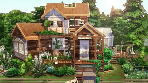 Boho Houses, Boho House Exterior, Sims4 Houses, Deco Sims, Sims Lots, Sims 4 Modern House, Houses Exterior, Sims Houses, Sims Builds