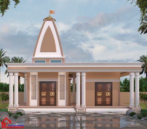 Outdoor Temple Design, Temple Elevation, Autocad Tricks, Hanuman Mandir, Temple Entrance, Temple Ideas, Home Mandir, Hindu Mandir, Temple Drawing