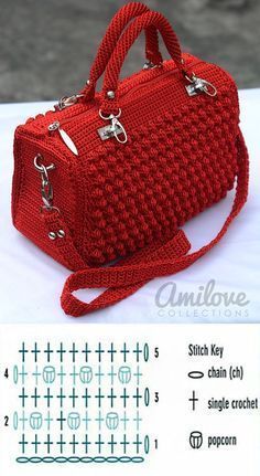 crochet handbags patterns Luxurious Handbags, Crochet Bobble Stitch, Handbag Inspiration, Bobble Crochet, Crochet Bobble, Modern Handbag, Edgy Elegance, Crochet Purse Pattern Free, شال كروشيه